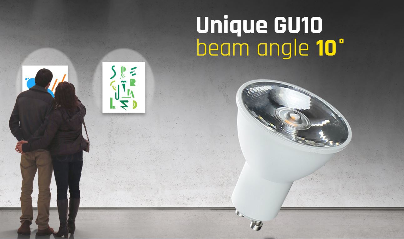 Vous recherchez une lampe LED GU10 7W a faisceau angle etroit 10° 2700K et  dimmable ?