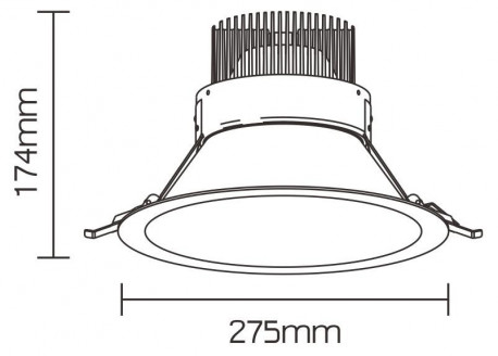 Downlight  fixe 42W 2700K extra large ø27.5CM pour remplacement d'armature existantes  sans gros travaux d'adaptation 