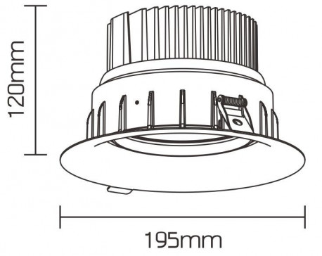 Downlight Meat orientable 42W Rouge Rose ø195 mm / enc 180mm